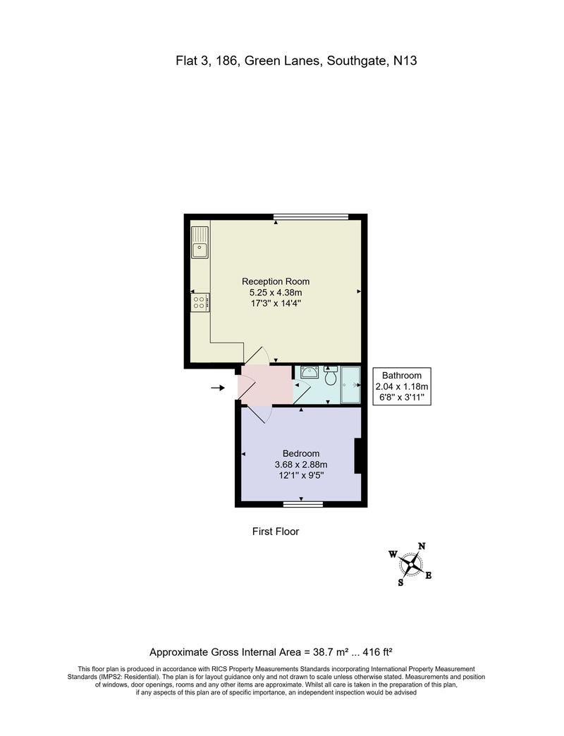 1 bedroom to rent on Green Lanes, Palmers Green, N